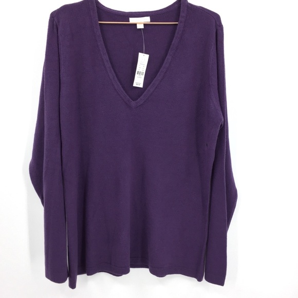 New York & Company Sweaters - New Purple V Neck Sweater NY & Co